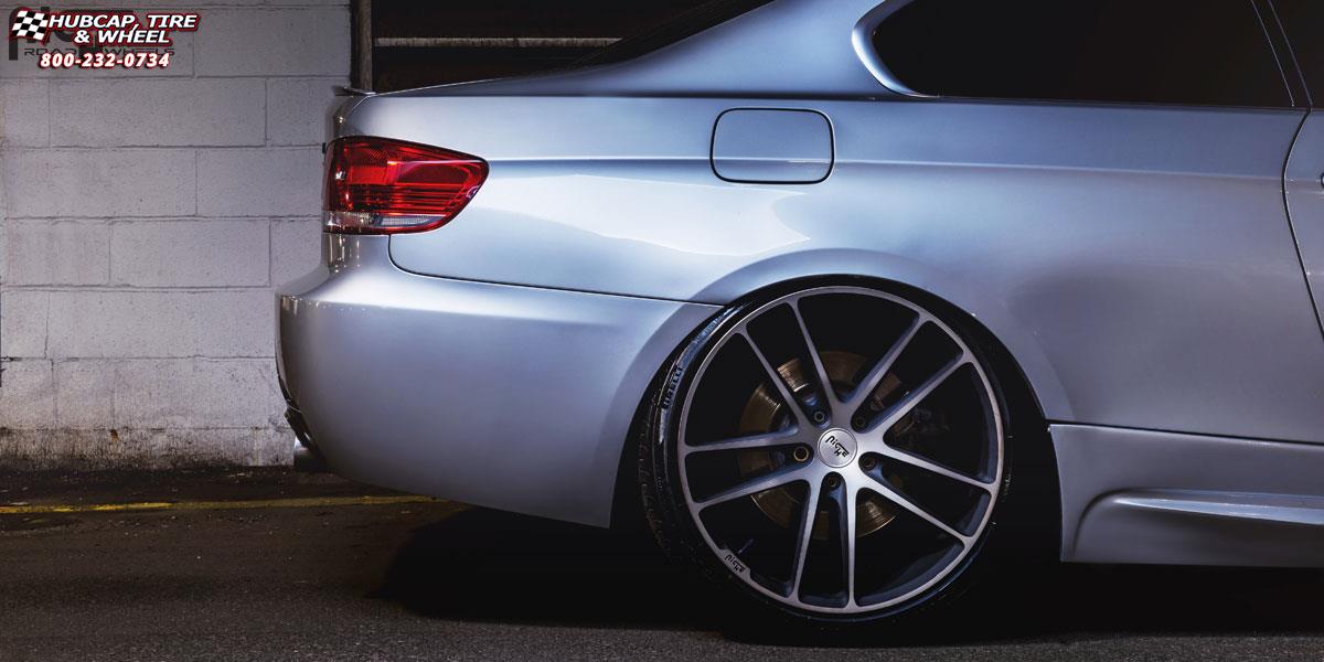 vehicle gallery/bmw 335i niche enyo m115 20x85  Black & Brushed with Double Dark Tint wheels and rims