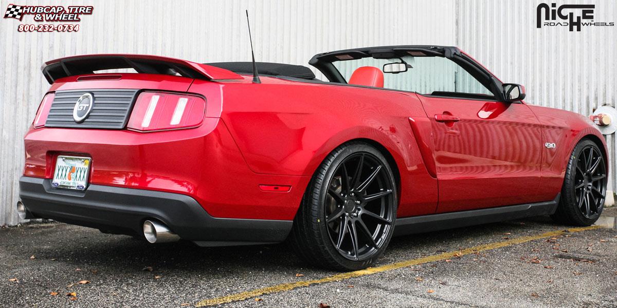 vehicle gallery/ford mustang niche essen m147 20x9  Matte Black wheels and rims