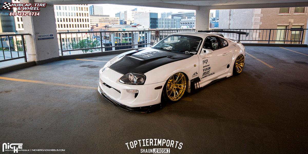 vehicle gallery/toyota supra niche grand prix 19x10 Gold wheels and rims