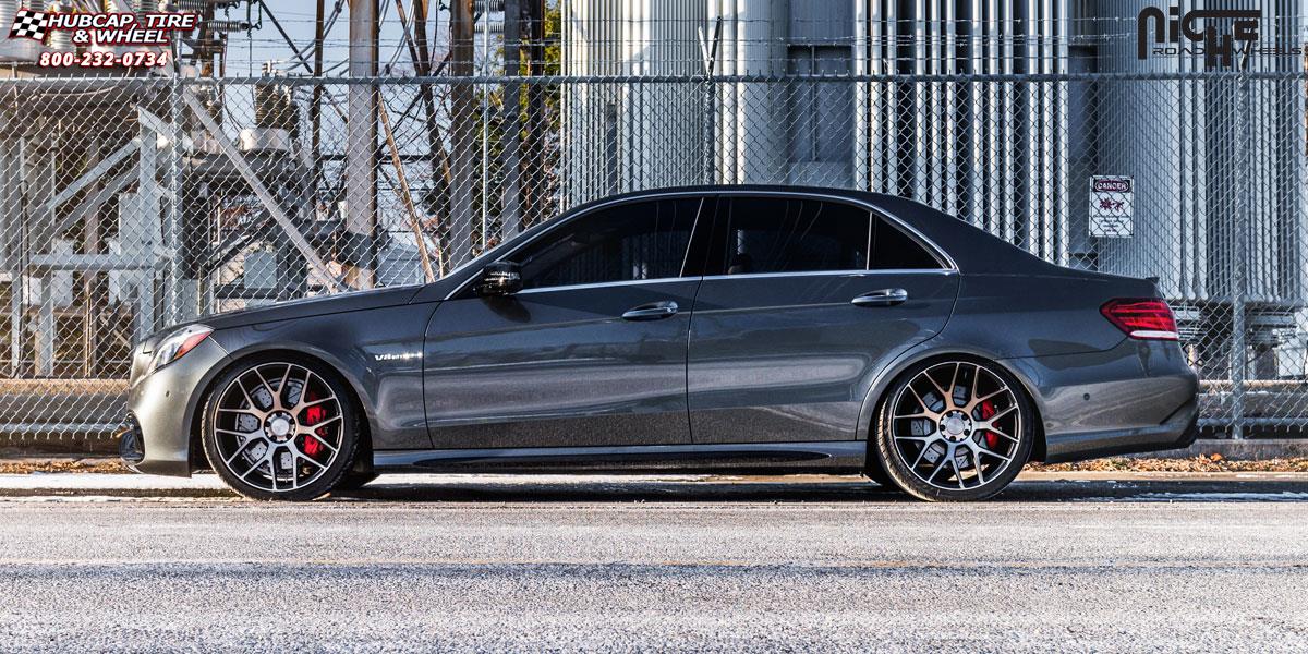 vehicle gallery/mercedes benz e63 niche intake m159 20x9  Black & Machined with Dark Tint wheels and rims