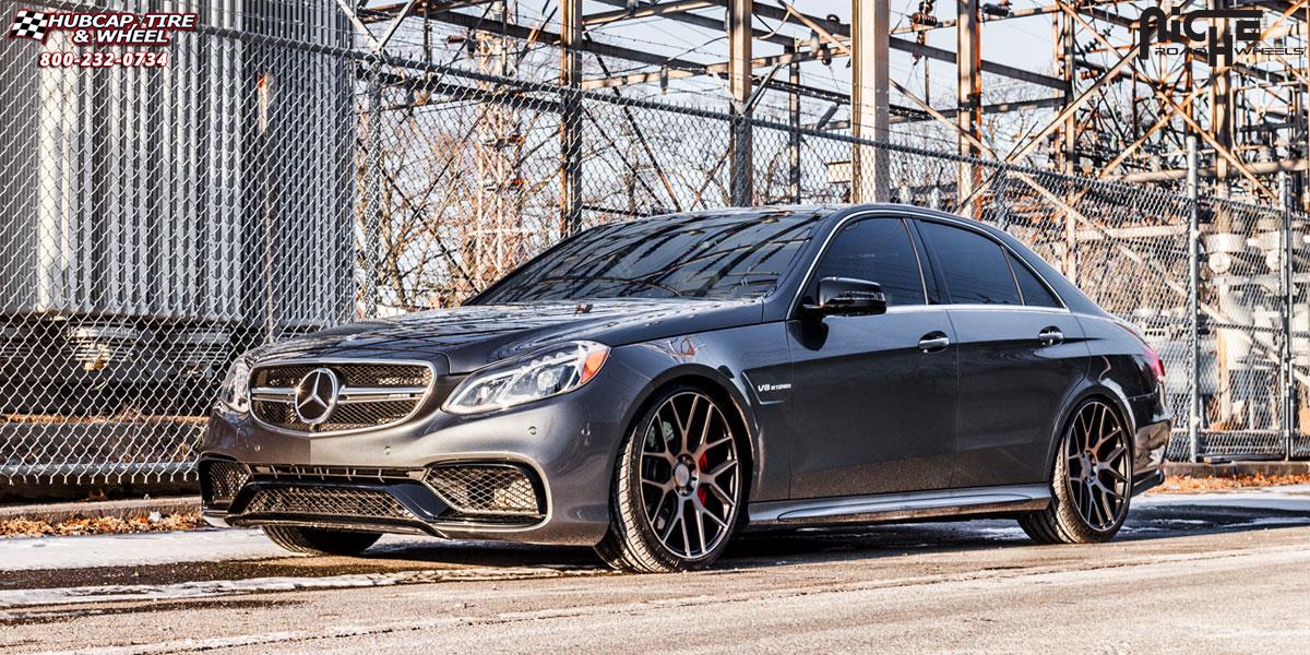 vehicle gallery/mercedes benz e63 niche intake m159 20x9  Black & Machined with Dark Tint wheels and rims