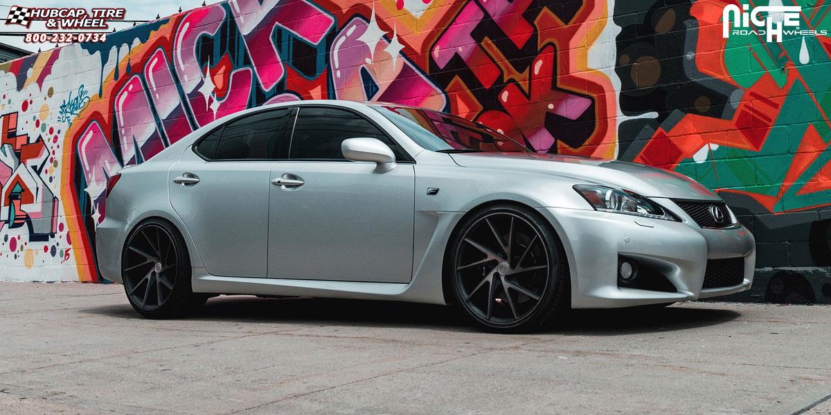 vehicle gallery/lexus is f niche invert m163 20x9  Black & Machined with Dark Tint wheels and rims