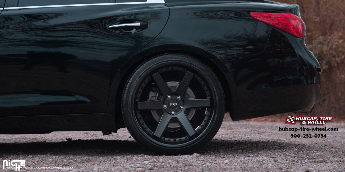 vehicle gallery/infiniti q50 niche m192 altair 20  Two-Tone Black wheels and rims