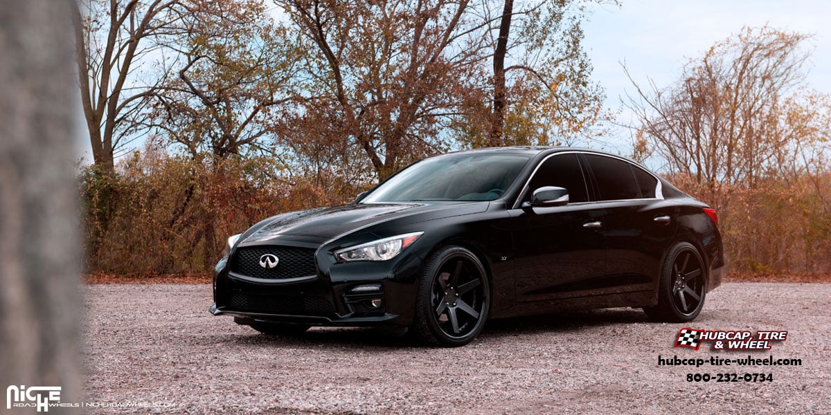vehicle gallery/infiniti q50 niche m192 altair 20  Two-Tone Black wheels and rims