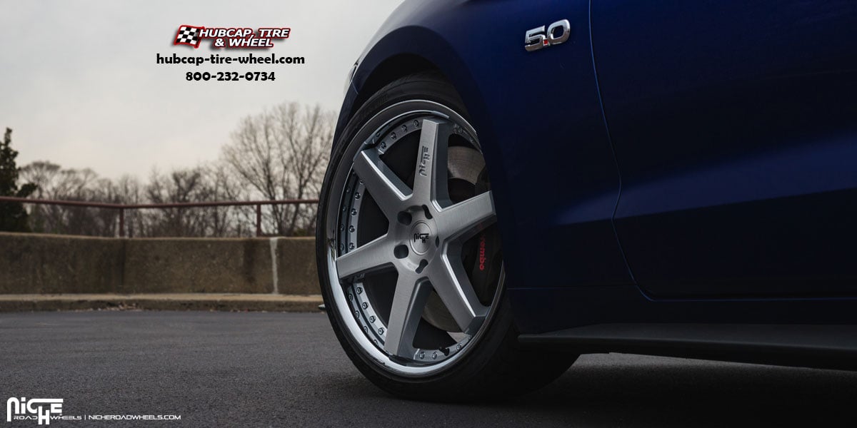 vehicle gallery/ford mustang niche m193 altair 20  Silver Brushed Chrome Lip wheels and rims