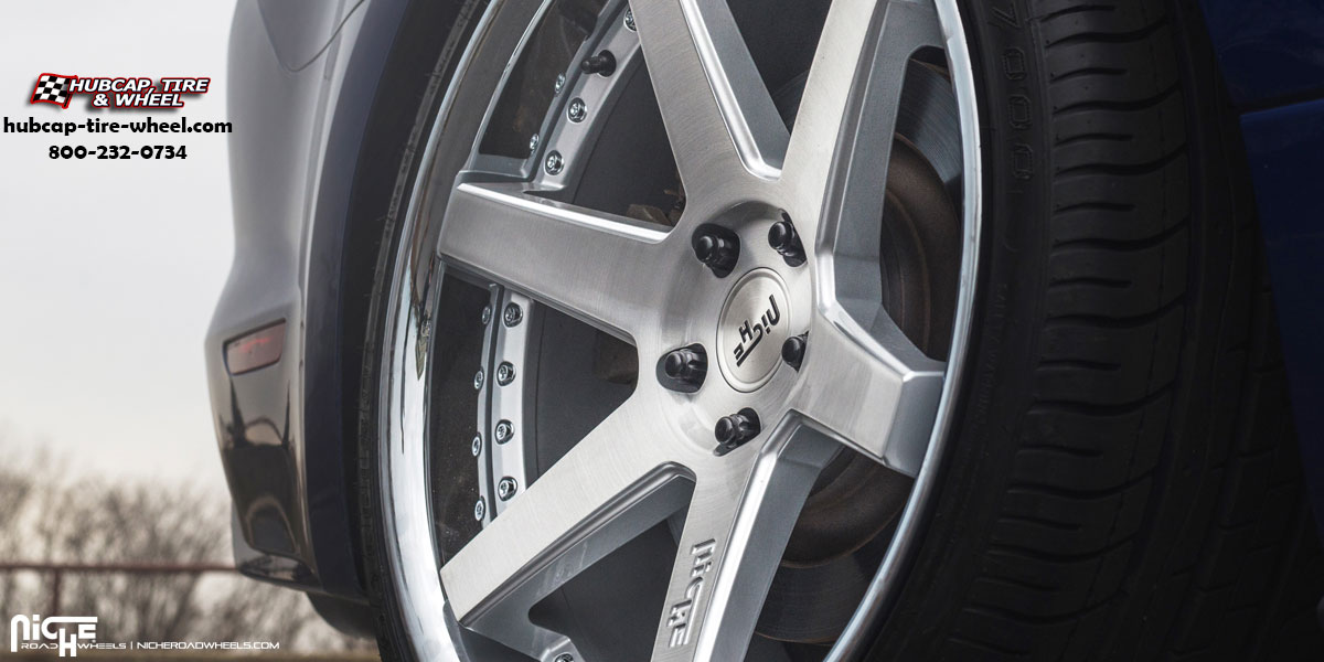 vehicle gallery/ford mustang niche m193 altair 20  Silver Brushed Chrome Lip wheels and rims