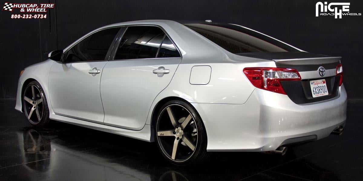 vehicle gallery/toyota camry niche milan m134 20x85  Black & Machined with Dark Tint wheels and rims