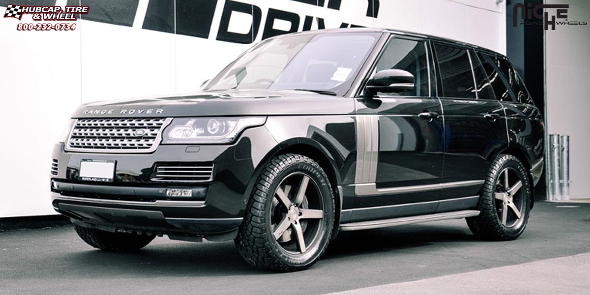 vehicle gallery/land rover range rover niche milan m134 20x85  Black & Machined with Dark Tint wheels and rims