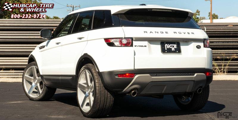 vehicle gallery/land rover evoque niche milan m135 suv 22x10  Silver with Machine Cut Face wheels and rims