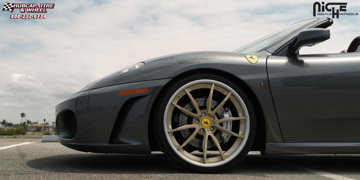 vehicle gallery/ferrari f430 niche monza 20x85  Brushed Champagne Nickel | Brushed Clear wheels and rims