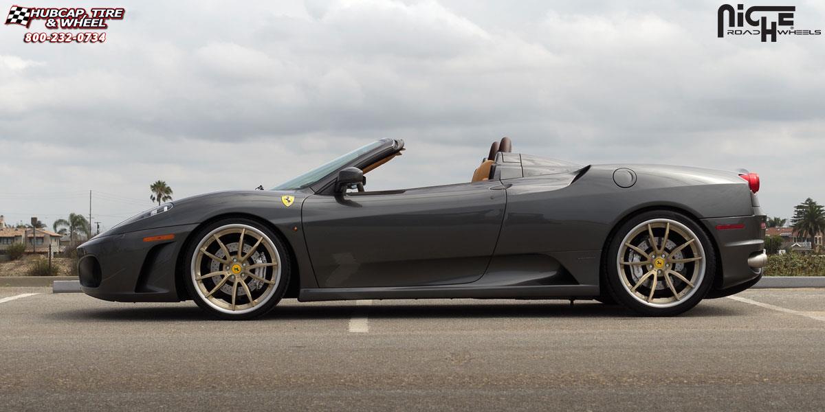 vehicle gallery/ferrari f430 niche monza 20x85  Brushed Champagne Nickel | Brushed Clear wheels and rims