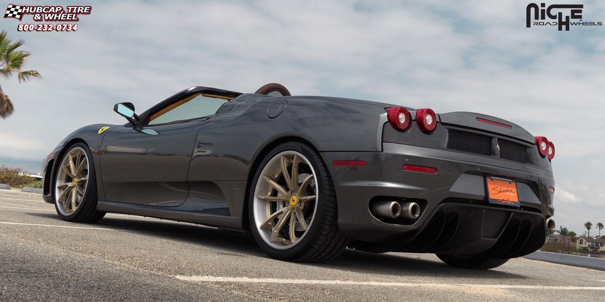 vehicle gallery/ferrari f430 niche monza 20x85  Brushed Champagne Nickel | Brushed Clear wheels and rims