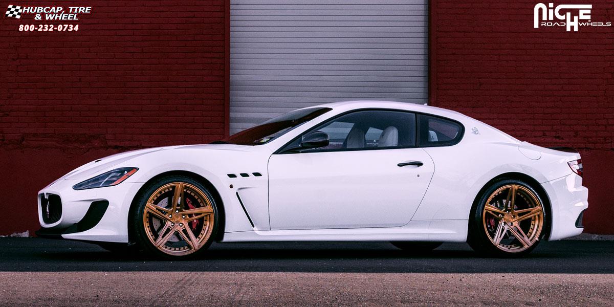 vehicle gallery/maserati gran turismo niche mulsane 21x9  Brushed Transparent Copper wheels and rims