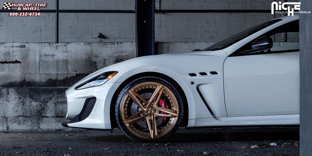 vehicle gallery/maserati gran turismo niche mulsane 21x9  Brushed Transparent Copper wheels and rims