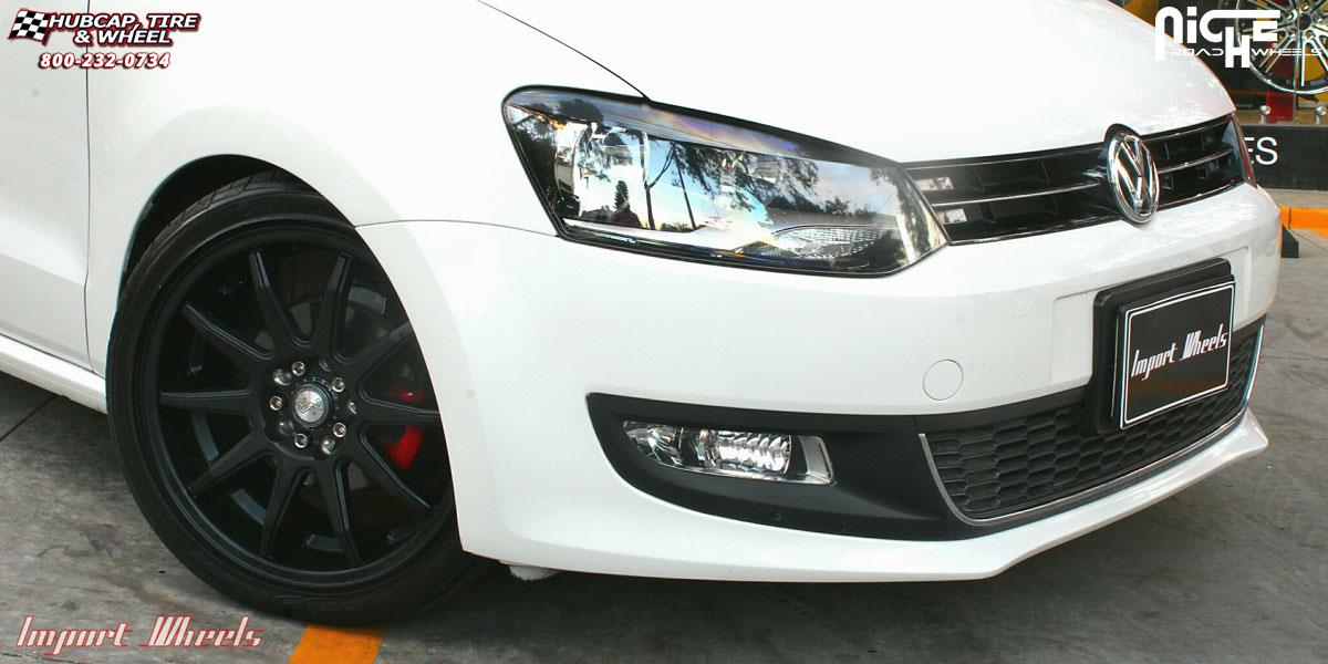 vehicle gallery/volkswagen polo niche nr10 m122 17.00X7.00  Matte Black wheels and rims