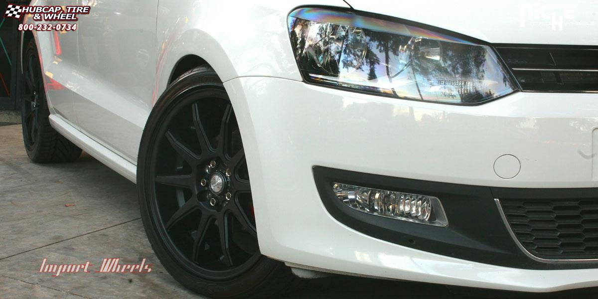 vehicle gallery/volkswagen polo niche nr10 m122 17.00X7.00  Matte Black wheels and rims