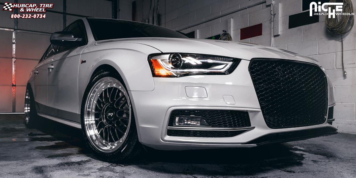vehicle gallery/audi a4 niche projekt m093 18x85  Gloss Black / Machined Lip wheels and rims