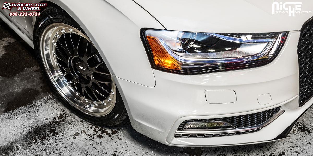 vehicle gallery/audi a4 niche projekt m093 18x85  Gloss Black / Machined Lip wheels and rims