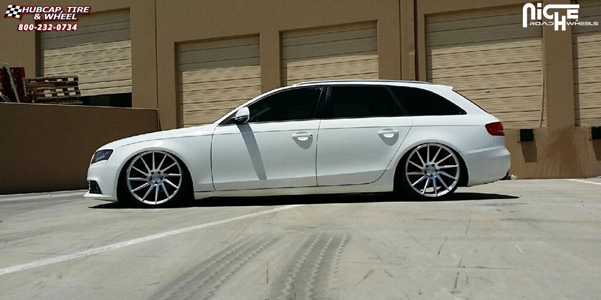vehicle gallery/audi a4 niche surge m112 20x10  Silver & Machined wheels and rims