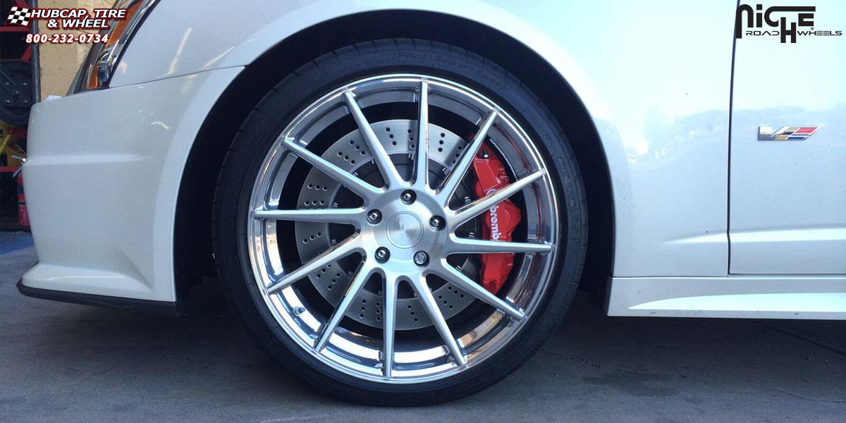vehicle gallery/cadillac cts v niche surge 20x85  Brushed Face | Hi Luster Polished Windows | Brushed Barrel wheels and rims
