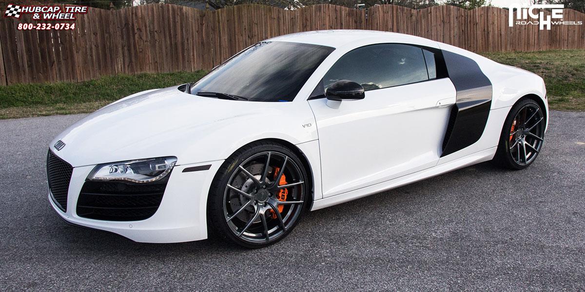 vehicle gallery/audi r8 niche targa 20x9  Brushed | Gloss DDT wheels and rims
