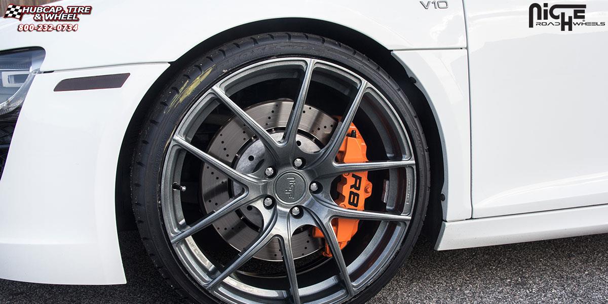 vehicle gallery/audi r8 niche targa 20x9  Brushed | Gloss DDT wheels and rims