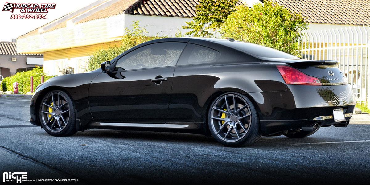 Infiniti G37 Niche Targa M130 Wheels Black & Machined with Dark Tint