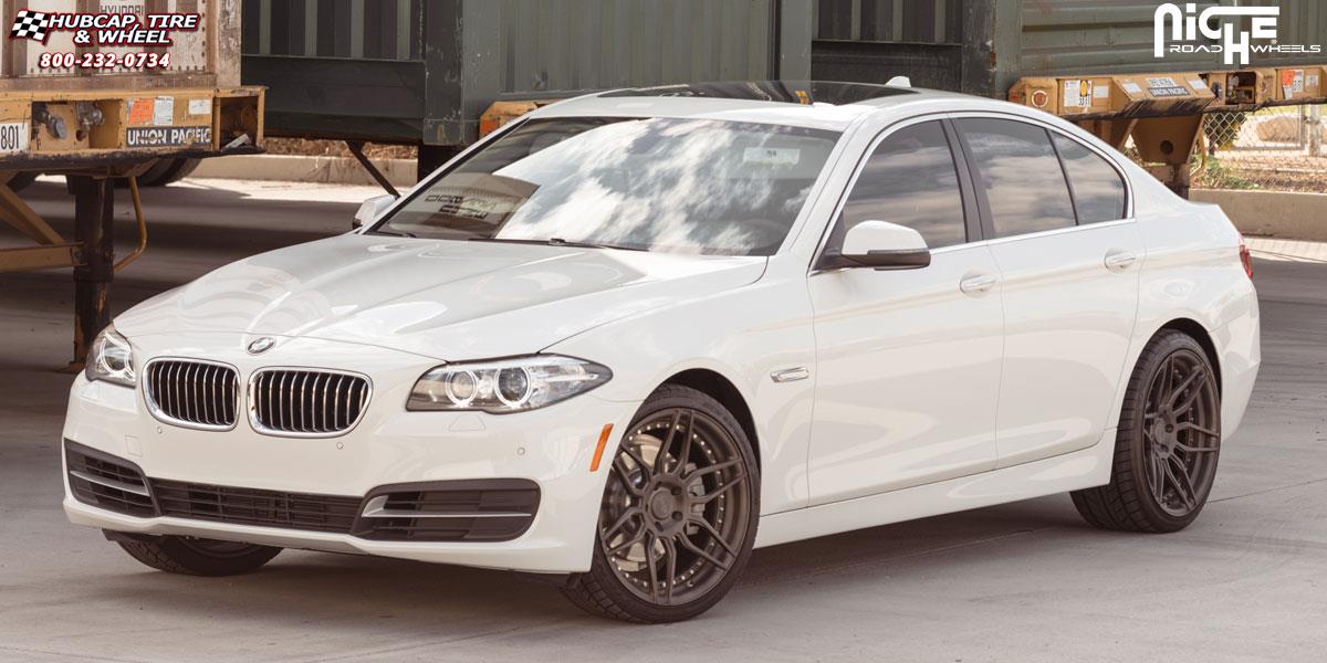 vehicle gallery/bmw 528i niche vella 20x9  Brushed | Double Dark Tint | Matte Clear wheels and rims