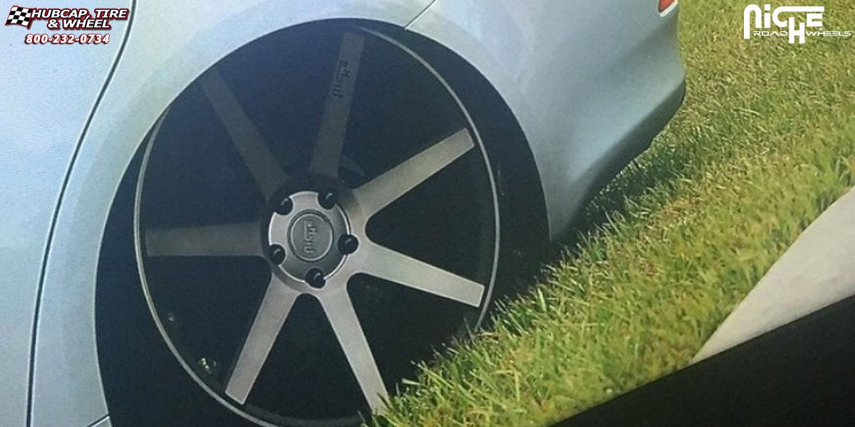 vehicle gallery/lexus is250 niche verona m150 20x8  Black & Machined with Dark Tint wheels and rims