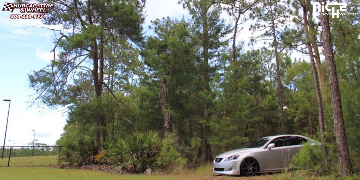 vehicle gallery/lexus is250 niche verona m150 20x8  Black & Machined with Dark Tint wheels and rims