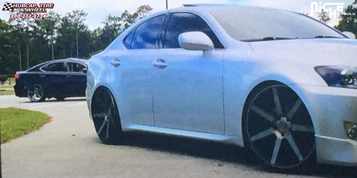 vehicle gallery/lexus is250 niche verona m150 20x8  Black & Machined with Dark Tint wheels and rims