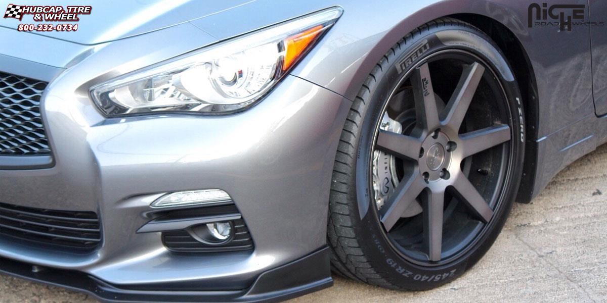 Infiniti Q50 Niche Verona M150 Wheels Black & Machined with Dark Tint