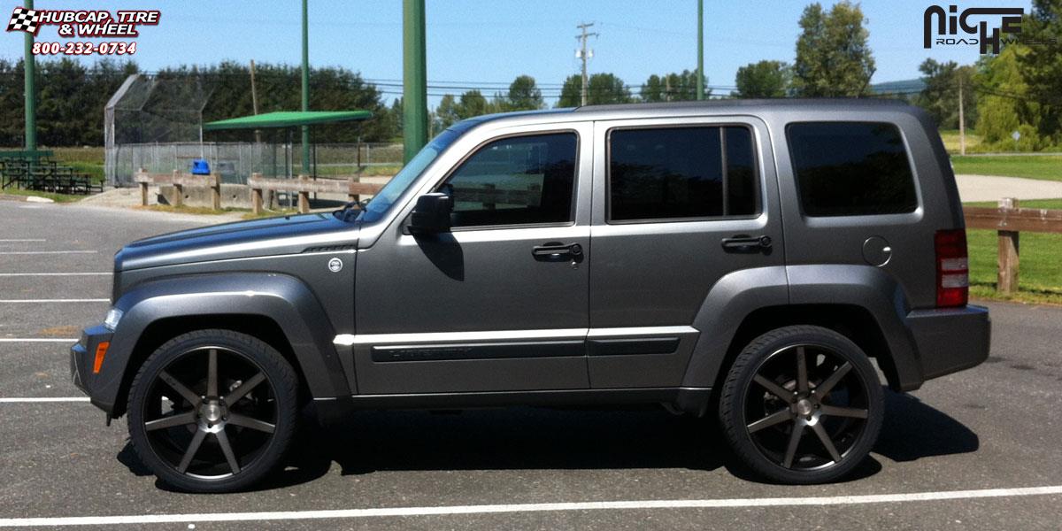 vehicle gallery/jeep liberty niche verona m150 22x9  Black & Machined with Dark Tint wheels and rims