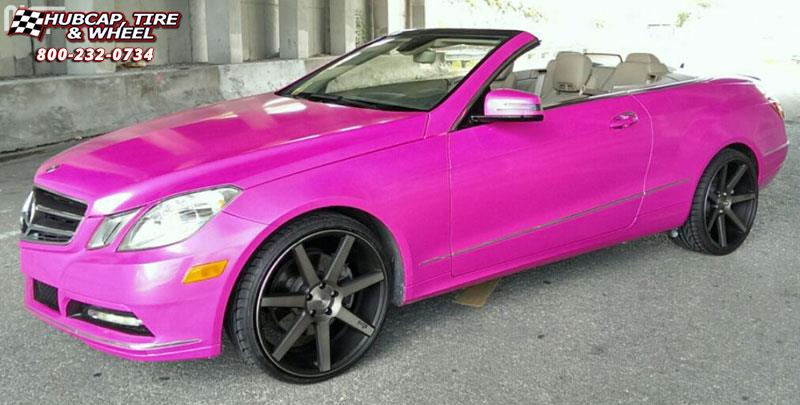 vehicle gallery/mercedes benz e class coupe convertible niche verona m150  Black & Machined with Dark Tint wheels and rims