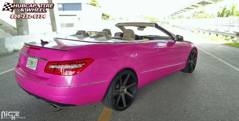 vehicle gallery/mercedes benz e class coupe convertible niche verona m150  Black & Machined with Dark Tint wheels and rims