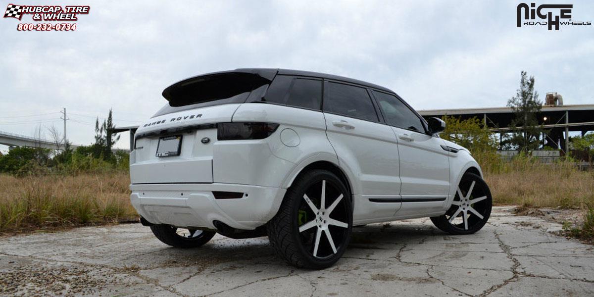 vehicle gallery/land rover evoque niche milan m134 suv 22x9  Black & Machined with Dark Tint wheels and rims