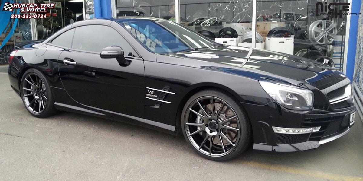 vehicle gallery/mercedes benz sl63 amg niche vicenza m154 20x9  Black Chrome wheels and rims
