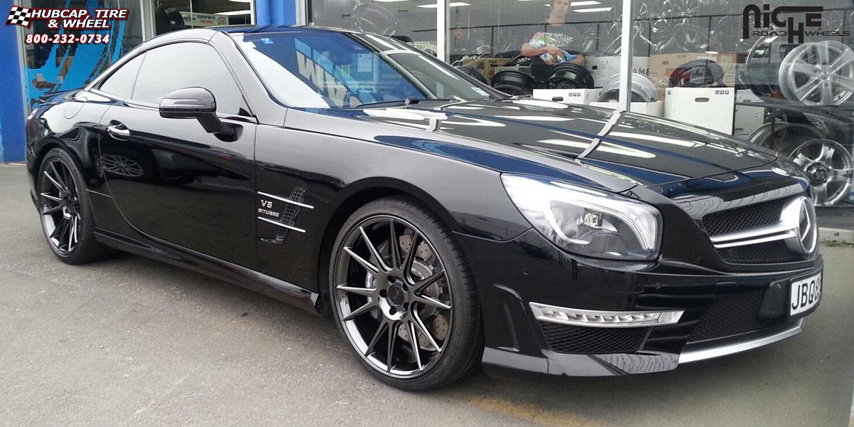 vehicle gallery/mercedes benz sl63 amg niche vicenza m154 20x9  Black Chrome wheels and rims