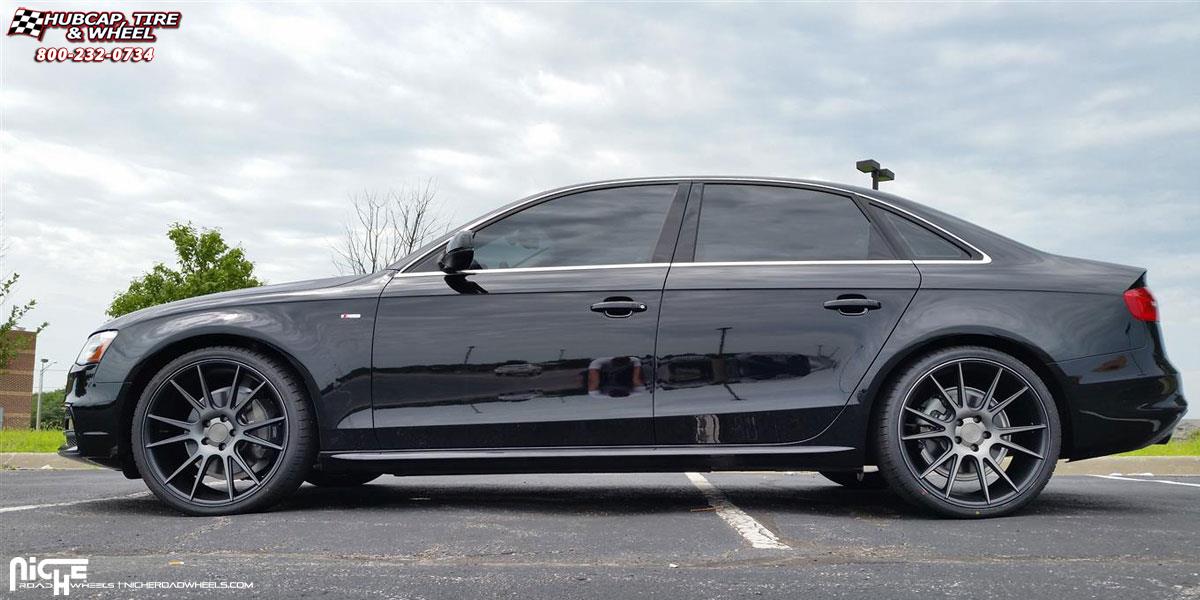 vehicle gallery/audi a4 niche vicenza m153 20x9  Black & Machined with Dark Tint wheels and rims