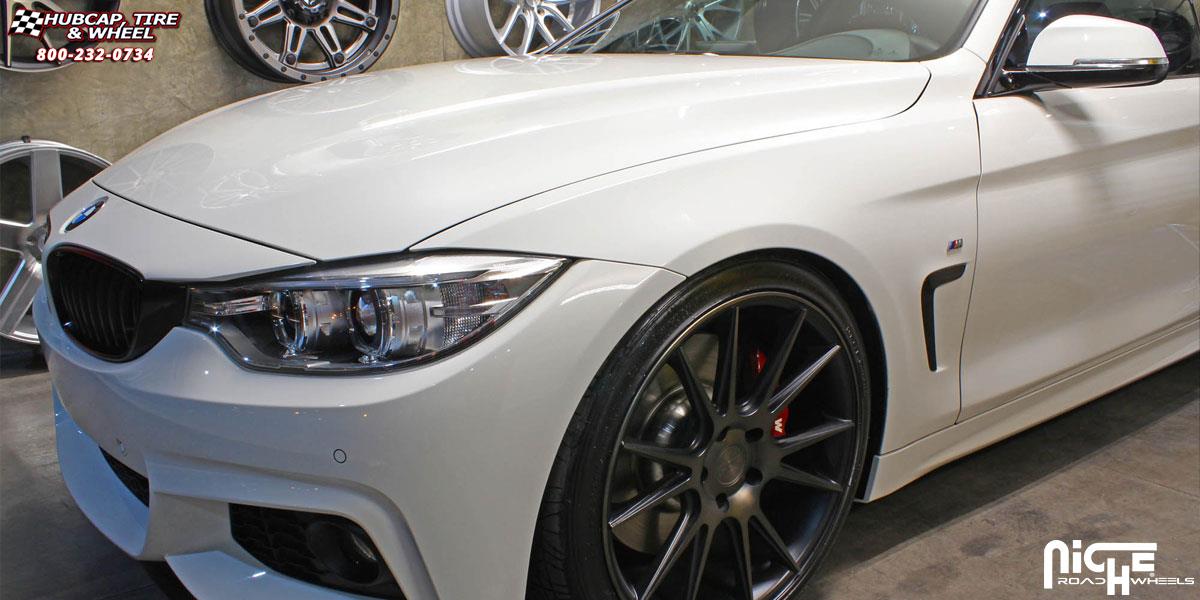 vehicle gallery/bmw 435i niche vicenza m153 20x9  Black & Machined with Dark Tint wheels and rims