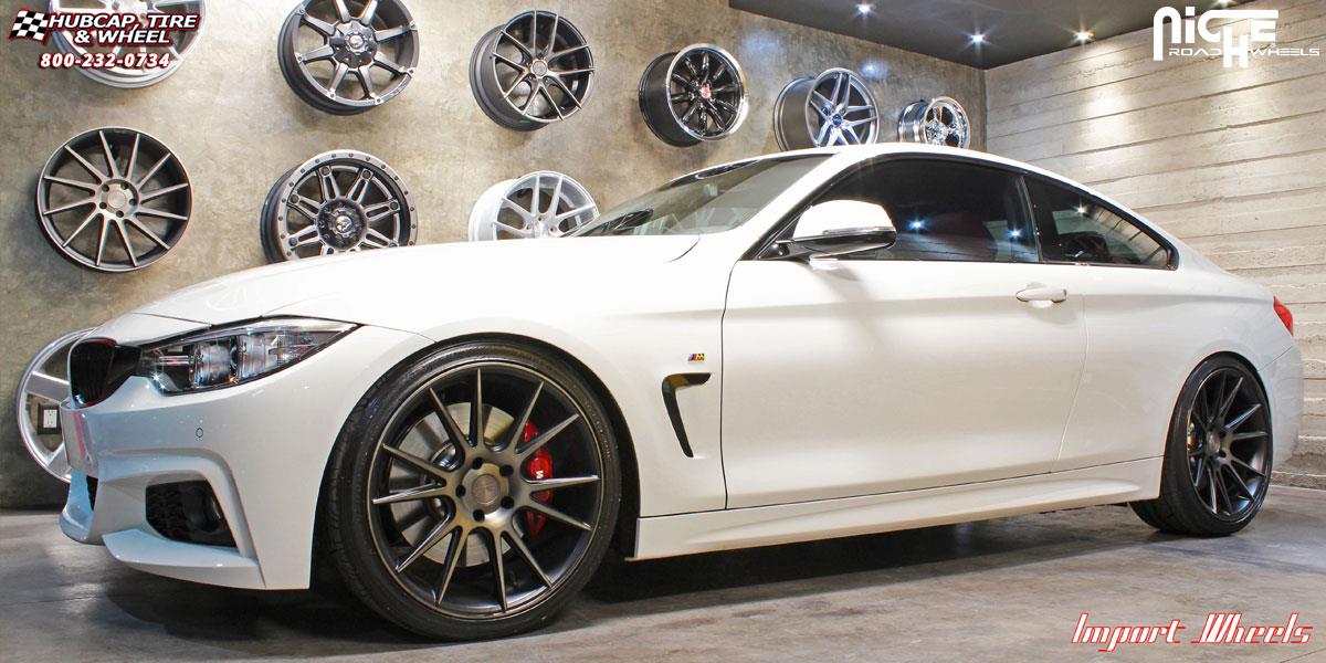 vehicle gallery/bmw 435i niche vicenza m153 20x9  Black & Machined with Dark Tint wheels and rims