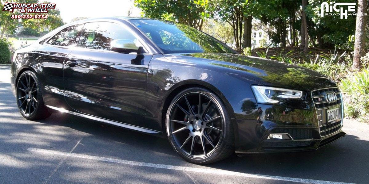 vehicle gallery/audi a5 niche vicenza m153 20x9  Black & Machined with Dark Tint wheels and rims