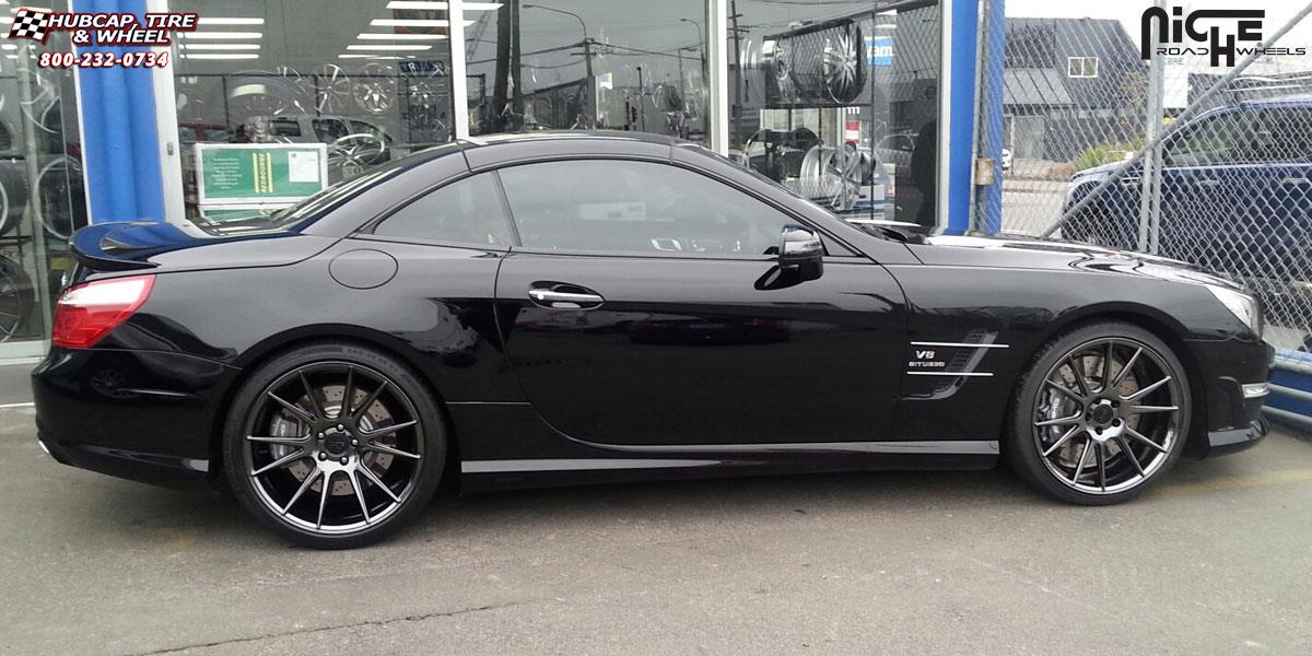 vehicle gallery/mercedes benz sl63 amg niche vicenza m154 20x9  Black Chrome wheels and rims