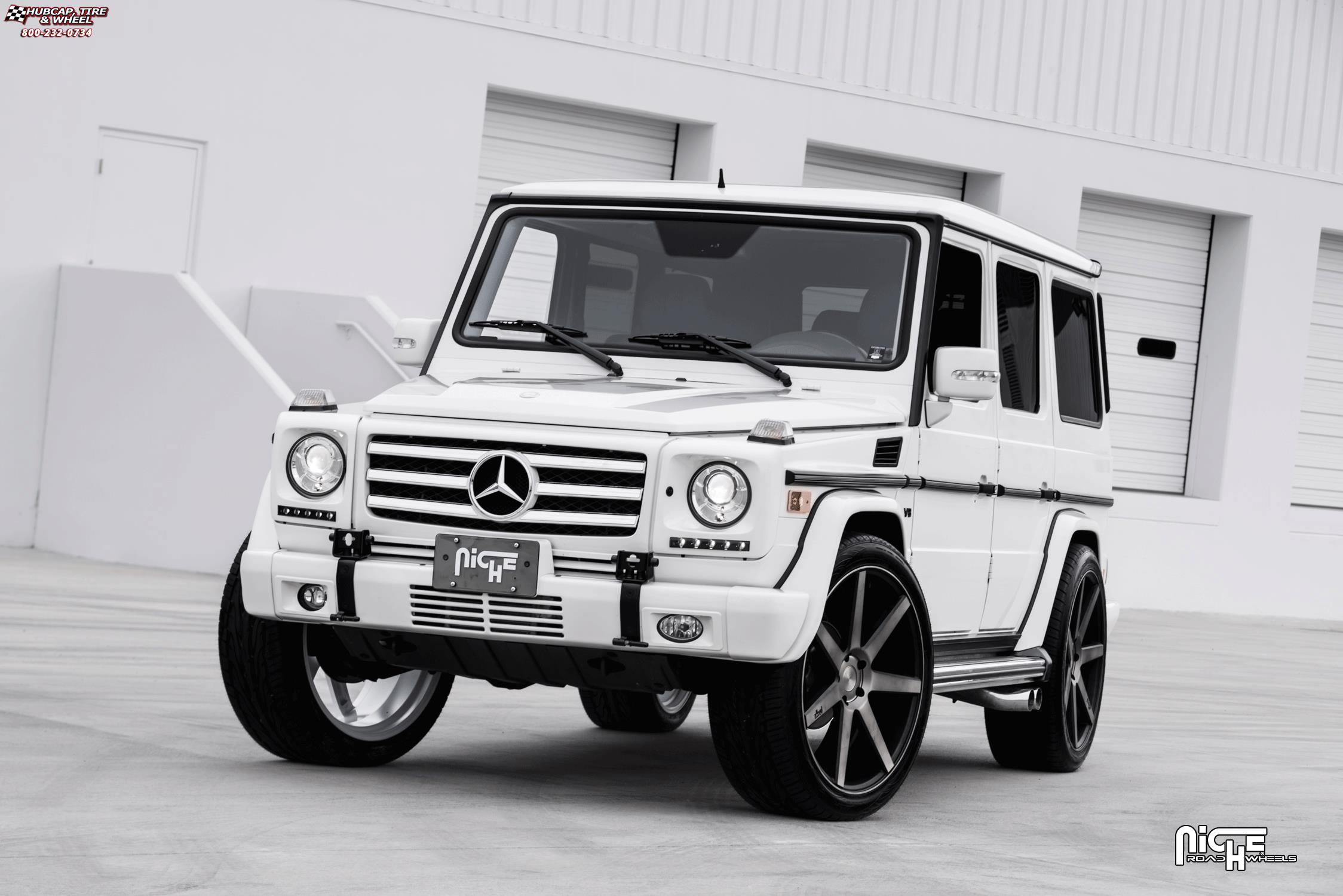 vehicle gallery/mercedes benz g550 niche verona m150  Black & Machined with Dark Tint wheels and rims