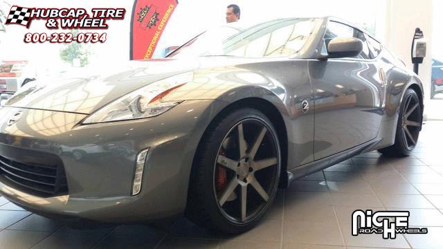 vehicle gallery/nissan 370z niche verona m150 20x85  Black & Machined with Dark Tint wheels and rims