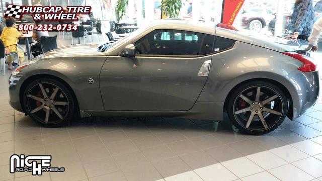 vehicle gallery/nissan 370z niche verona m150 20x85  Black & Machined with Dark Tint wheels and rims
