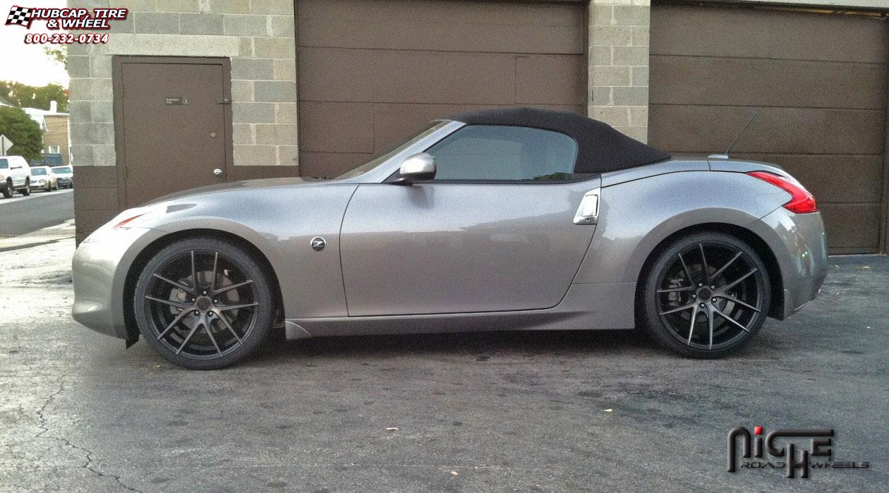 vehicle gallery/nissan 370z niche targa m215  Black & Machined wheels and rims