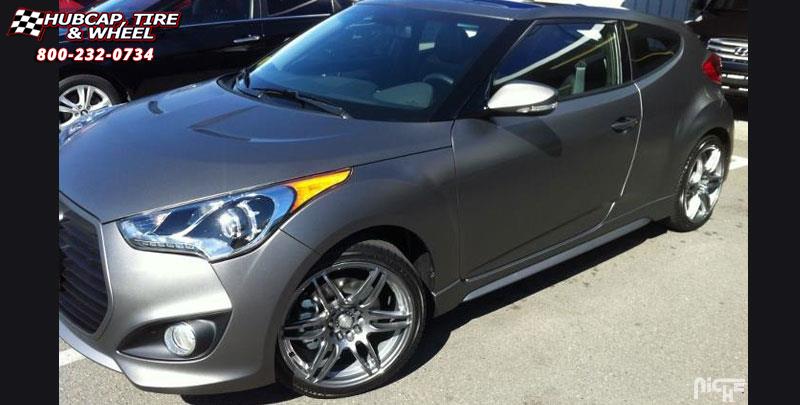 vehicle gallery/hyundai veloster niche nr6 m105 18x8  Anthracite & Milled Spoke wheels and rims