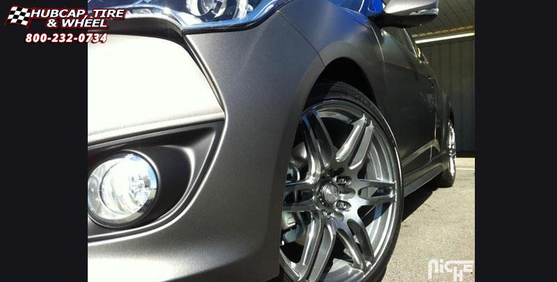 vehicle gallery/hyundai veloster niche nr6 m105 18x8  Anthracite & Milled Spoke wheels and rims