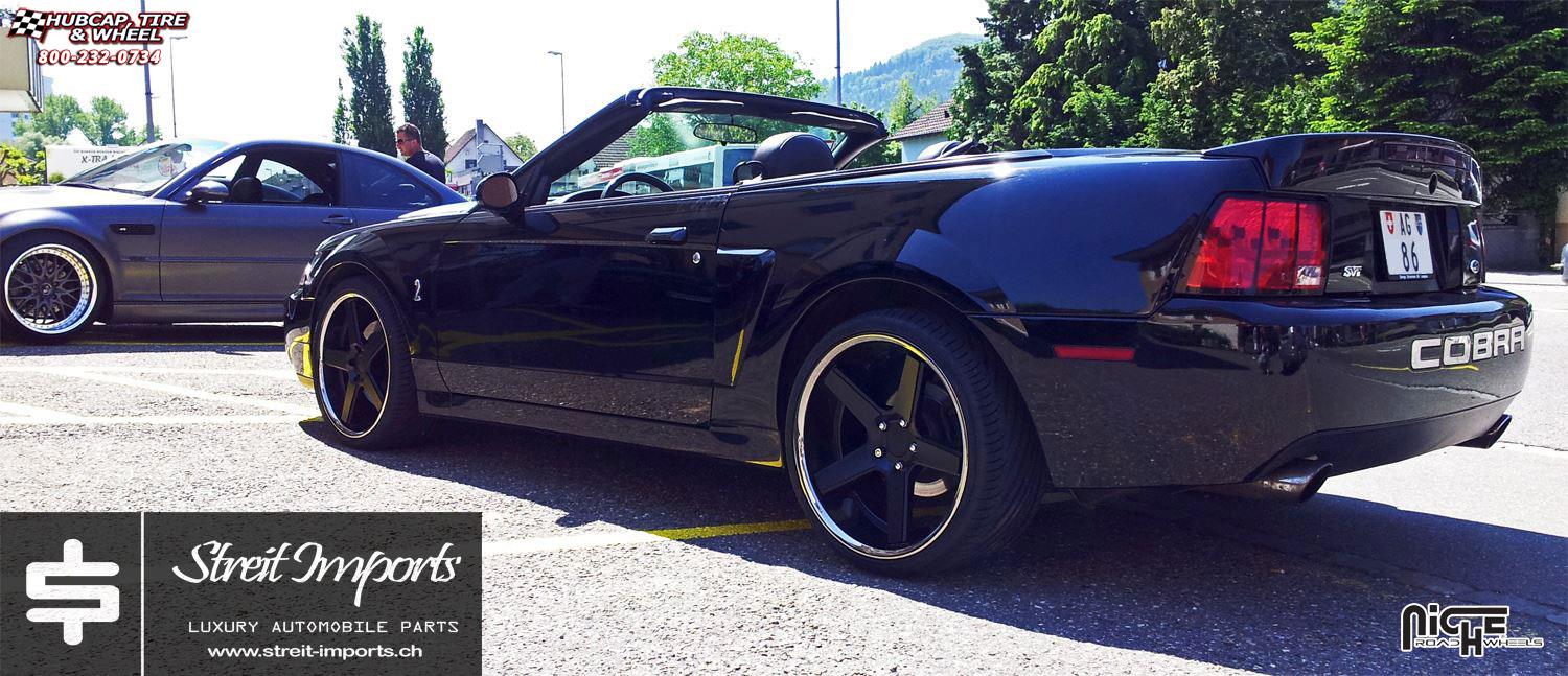 vehicle gallery/ford mustang cobra svt niche nurburg m880  Matte Black / Black Stainless wheels and rims
